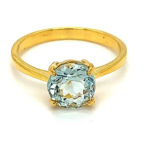 Aquamarine 2.72ct Solid 14K Yellow Gold Ring